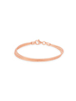 Detailed close up of SIJA Multi Strand Womens Bracelet showing rose gold plated layered strands and premium silver finish