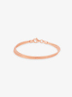 Detailed close up of SIJA Multi Strand Womens Bracelet showing rose gold plated layered strands and premium silver finish