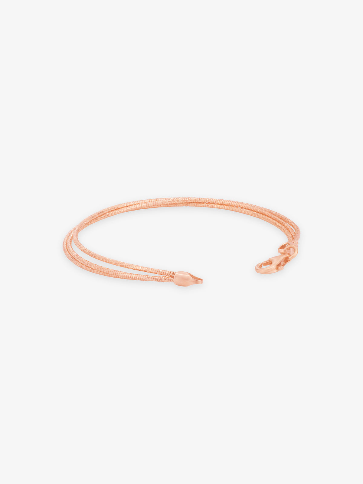 Side profile of SIJA Multi Strand Womens Bracelet highlighting sleek rose gold plating and durable sterling silver craftsmanship