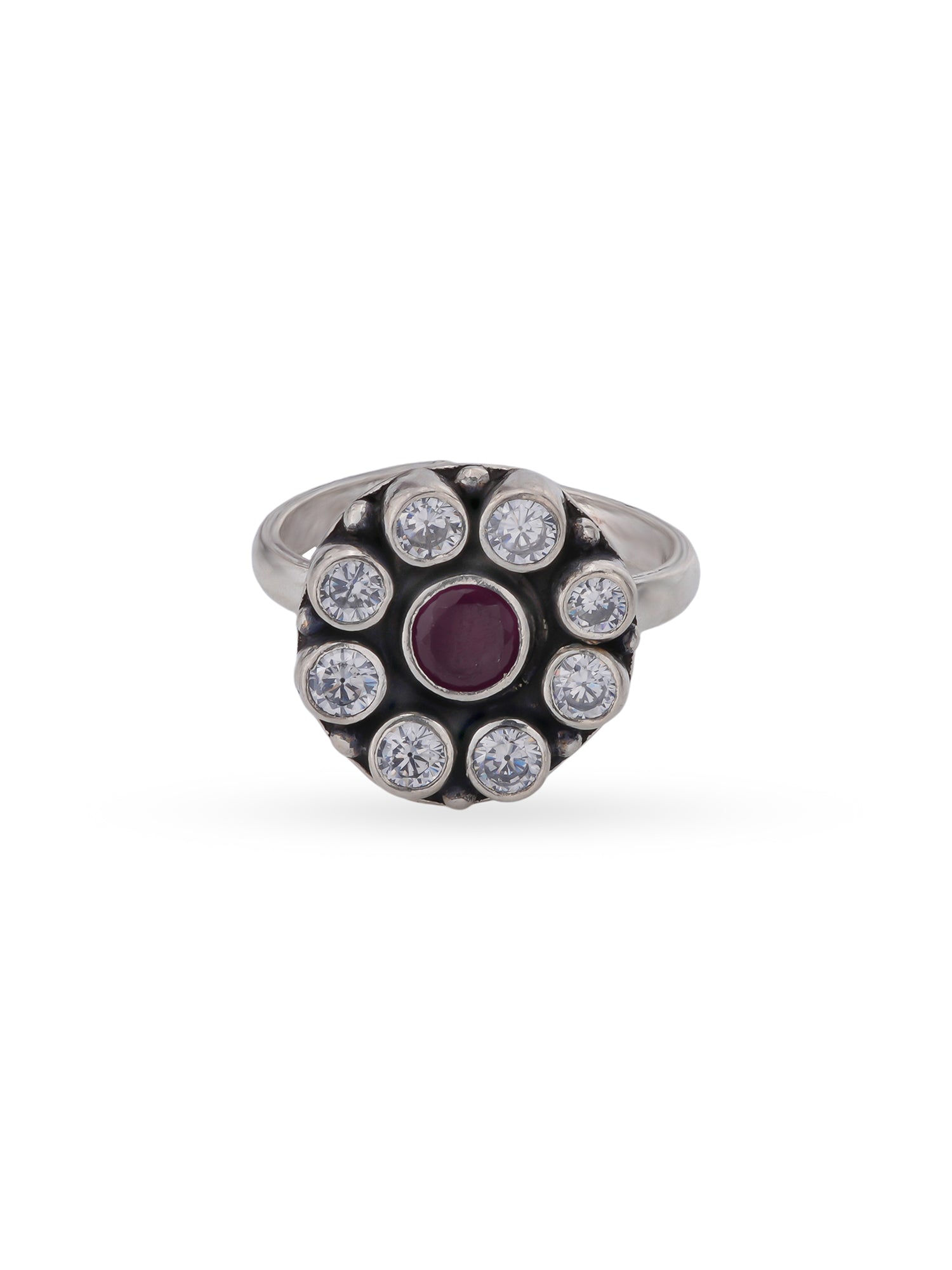 Detailed close up of SIJA 925 Silver Mystic Bloom Antique Toe Ring showing oxidised floral bloom design and handcrafted silver finish
