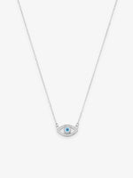 SIJA 925 Silver Mystic Evil Eye Pendant with Chain elegant sterling silver jewellery accessory front view