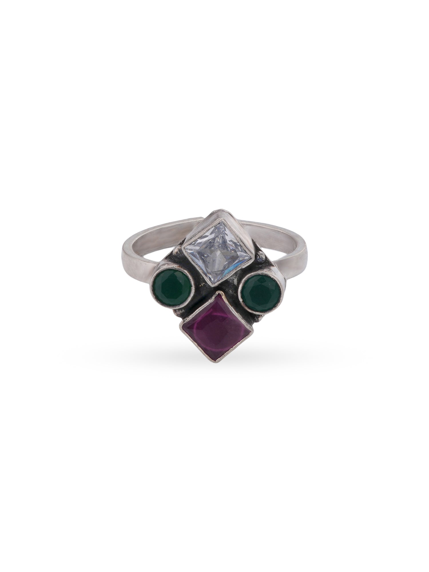 Detailed close up of SIJA 925 Silver Mystic Medallion Antique Toe Ring showing oxidised medallion design and handcrafted silver finish