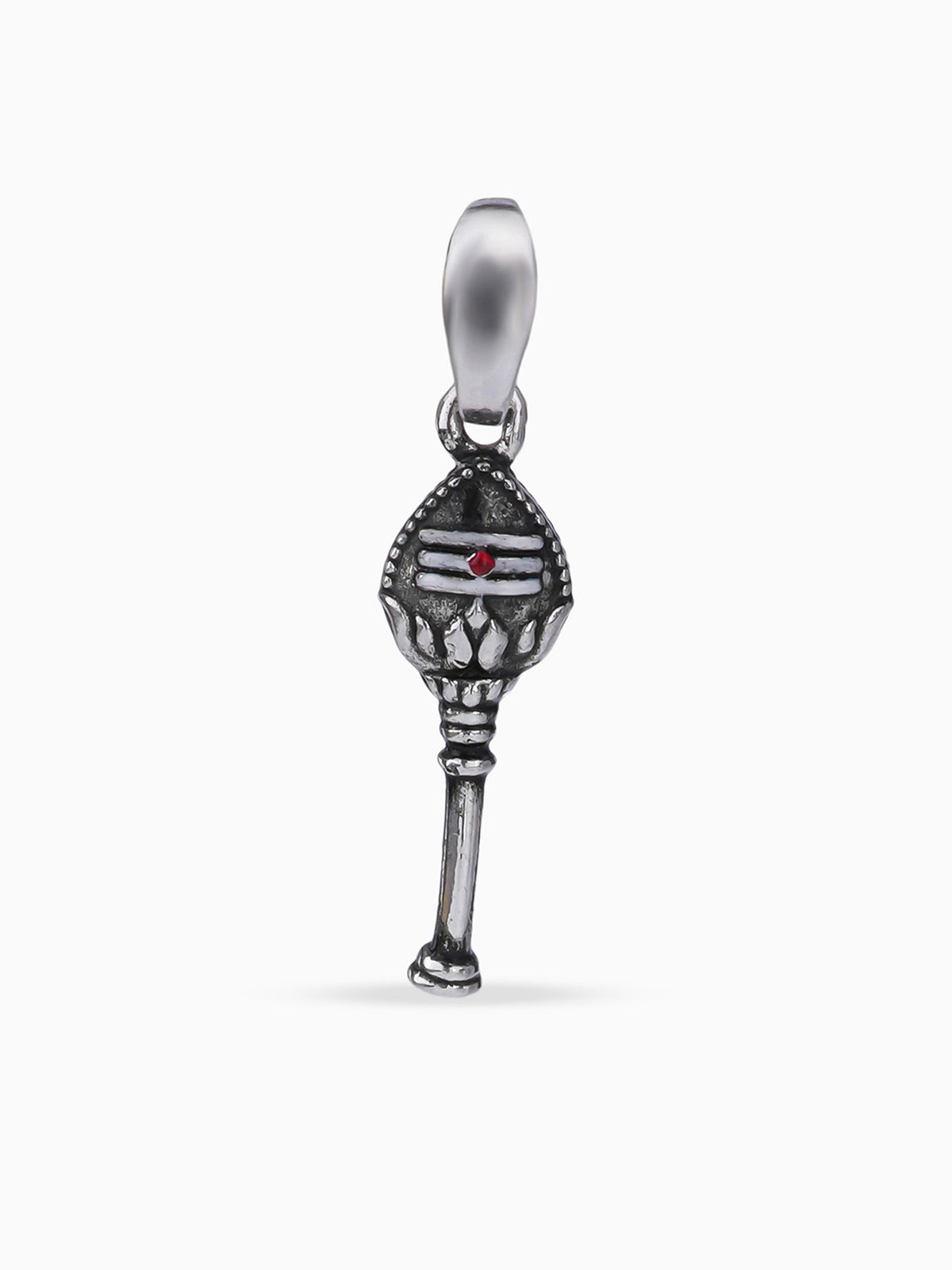 Hero shot SIJA oxidised 925 silver OM with Vel charm BIS hallmarked sacred accessory perfect for festive wear and gifting