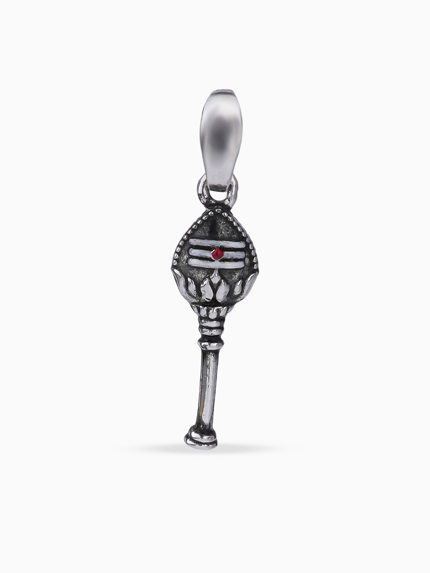 Hero shot SIJA oxidised 925 silver OM with Vel charm BIS hallmarked sacred accessory perfect for festive wear and gifting