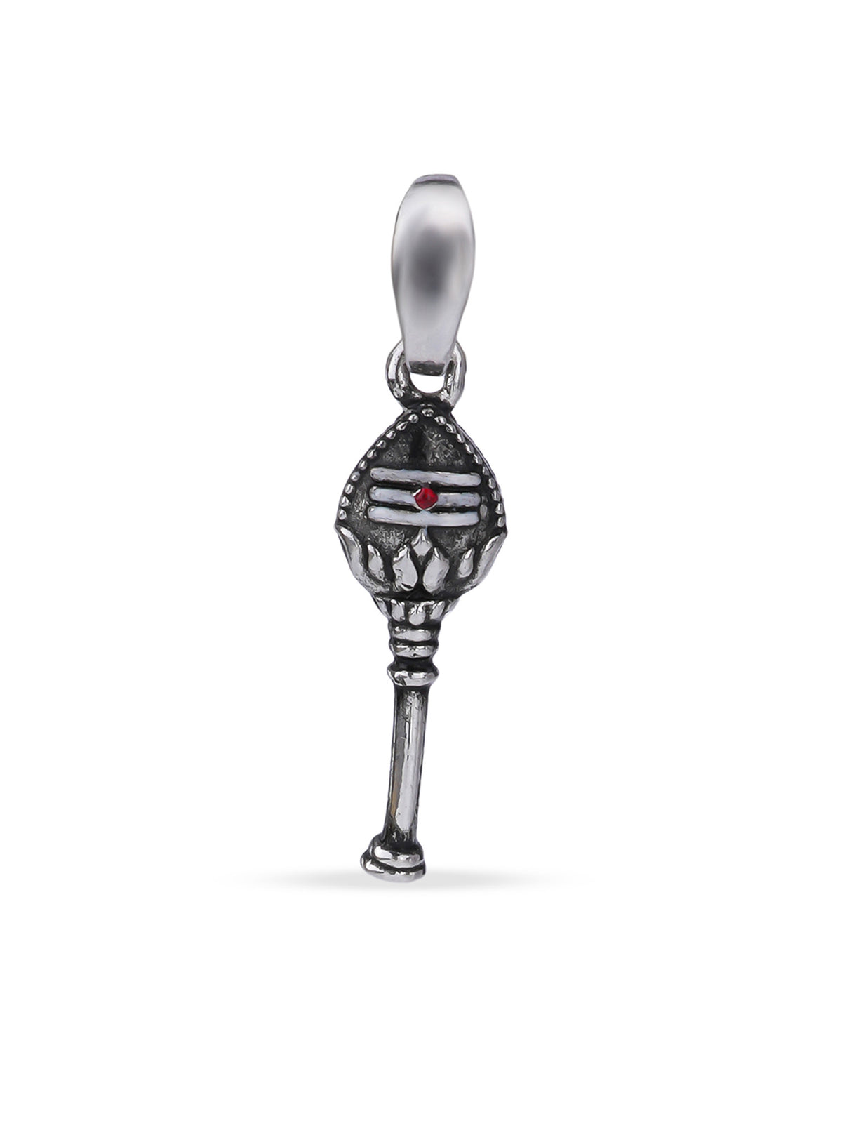 Close up SIJA oxidised 925 silver OM with Vel charm handcrafted premium design devotional accessory for everyday wear and special occasions
