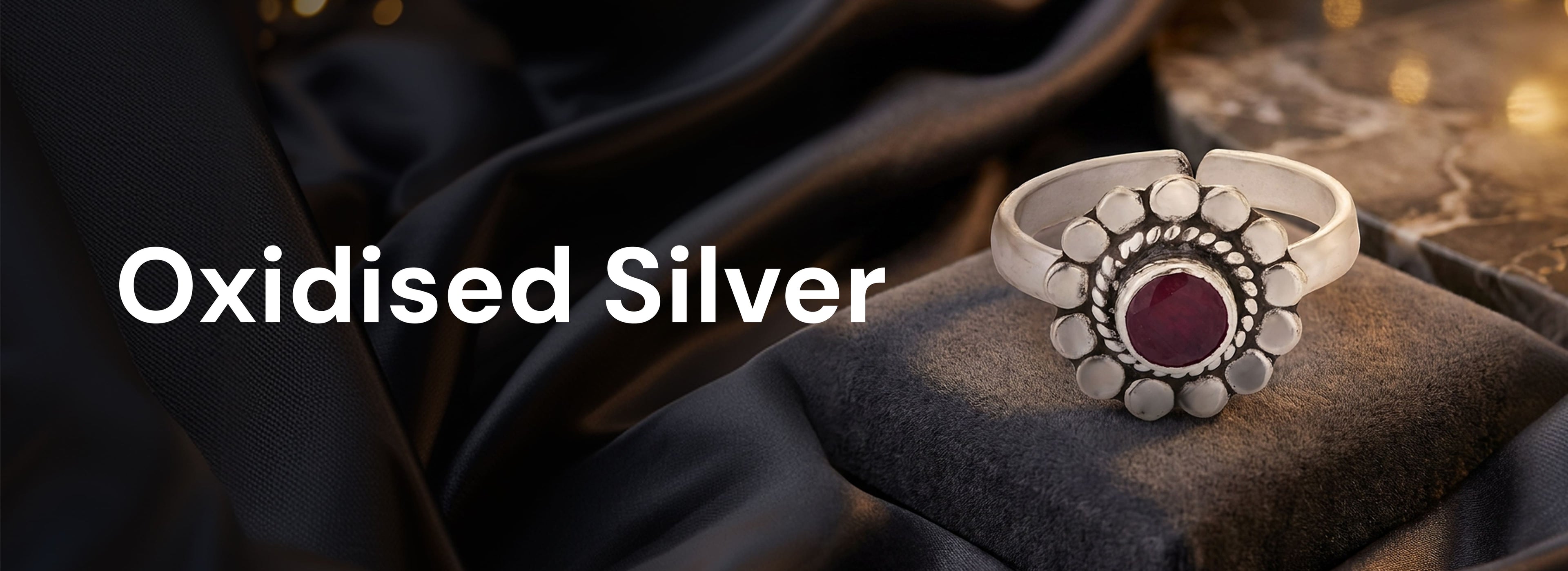 SIJA Oxidised Silver jewellery 925 sterling silver BIS hallmarked handcrafted designs antique finish perfect for festive wear temple jewellery weddings and gifting