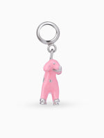 Side view SIJA 925 silver jewellery peach puppy charm stylish handcrafted accessory perfect for parties anniversaries and festive wear