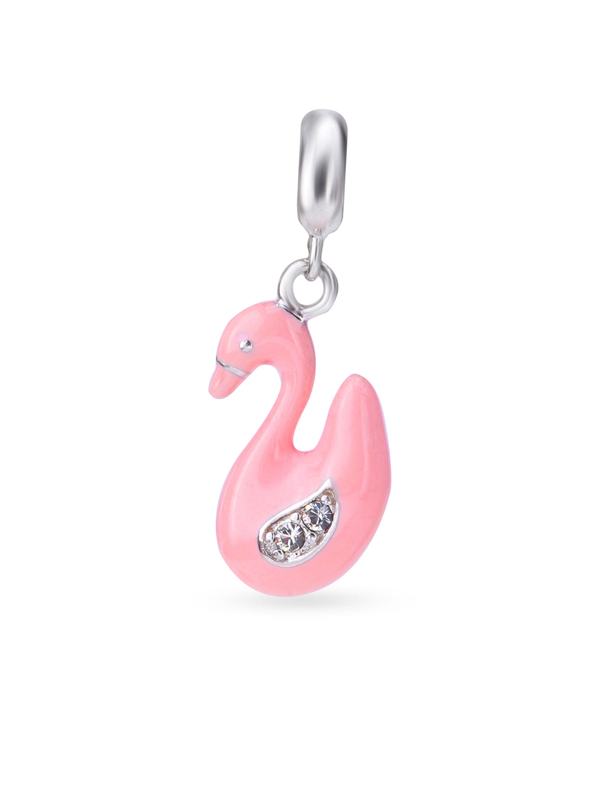 Hero shot SIJA 925 silver jewellery peach swan charm BIS hallmarked elegant accessory perfect for birthdays festive wear and gifting