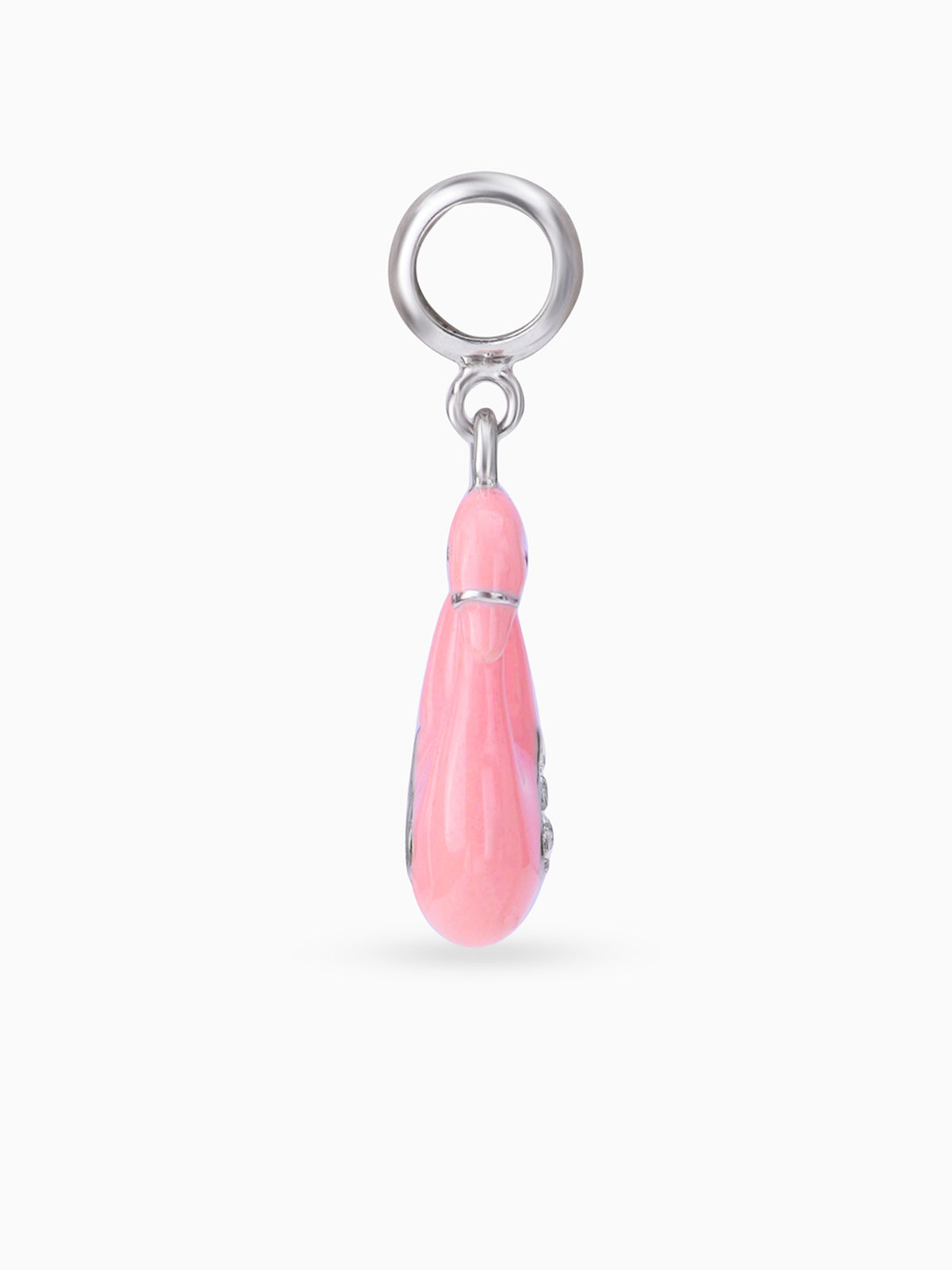 Side view SIJA 925 silver jewellery peach swan charm stylish handcrafted accessory perfect for parties anniversaries and festive wear