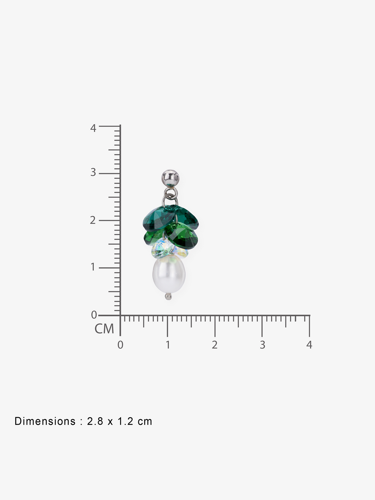 Reverse of SIJA Pearl and Green Chain Necklace showing BIS 925 hallmark stamp certified sterling silver jewellery made in India