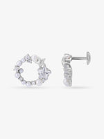 Side view of SIJA 925 Silver Pearl & Starlet Stud highlighting sleek silver setting with pearl and starlet charm