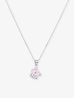 Close‑up of SIJA 925 silver Piggy Pal Necklace showing pig pendant detailing and handcrafted sterling silver design