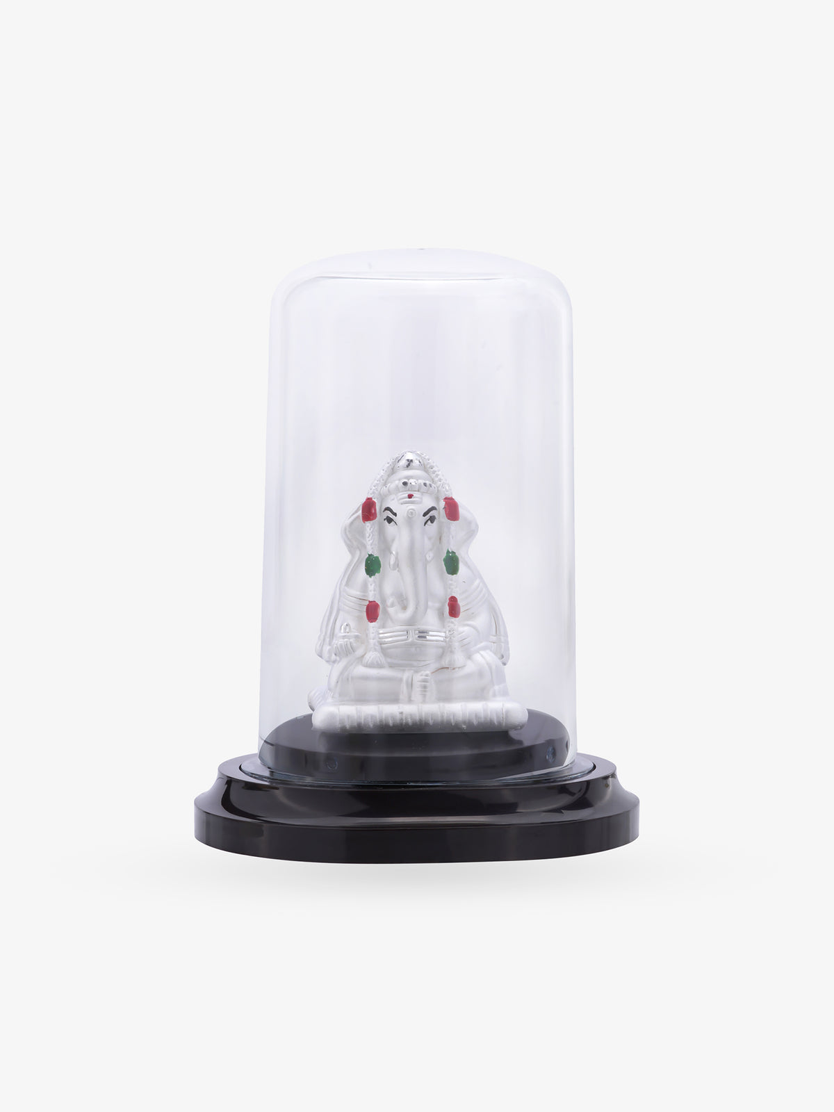 SIJA 925 Silver Pillaiyarpatti Valampuri Ganesha Idol elegant sterling silver temple jewellery front view
