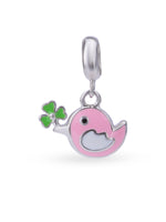 Hero shot SIJA 925 silver jewellery pink bird charm BIS hallmarked playful accessory perfect for birthdays festive wear and gifting