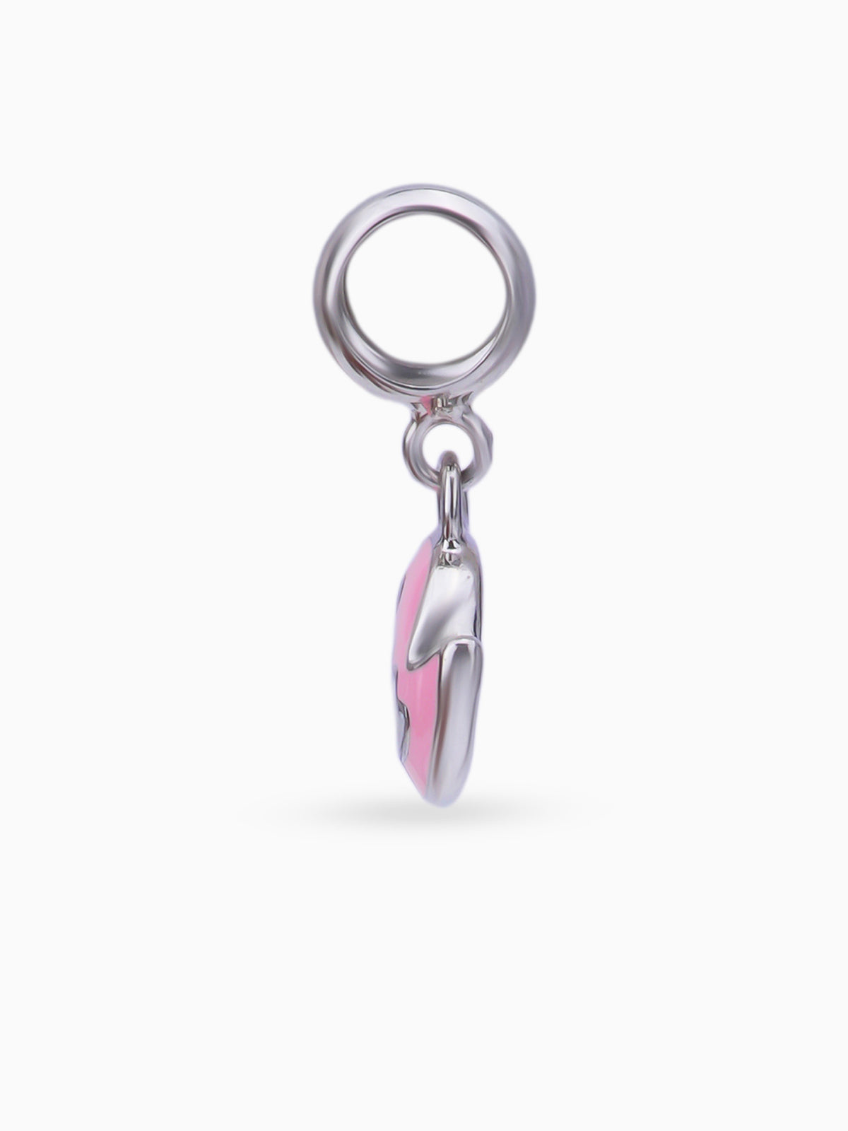 Side view SIJA 925 silver jewellery pink bird charm stylish handcrafted accessory perfect for parties anniversaries and festive wear