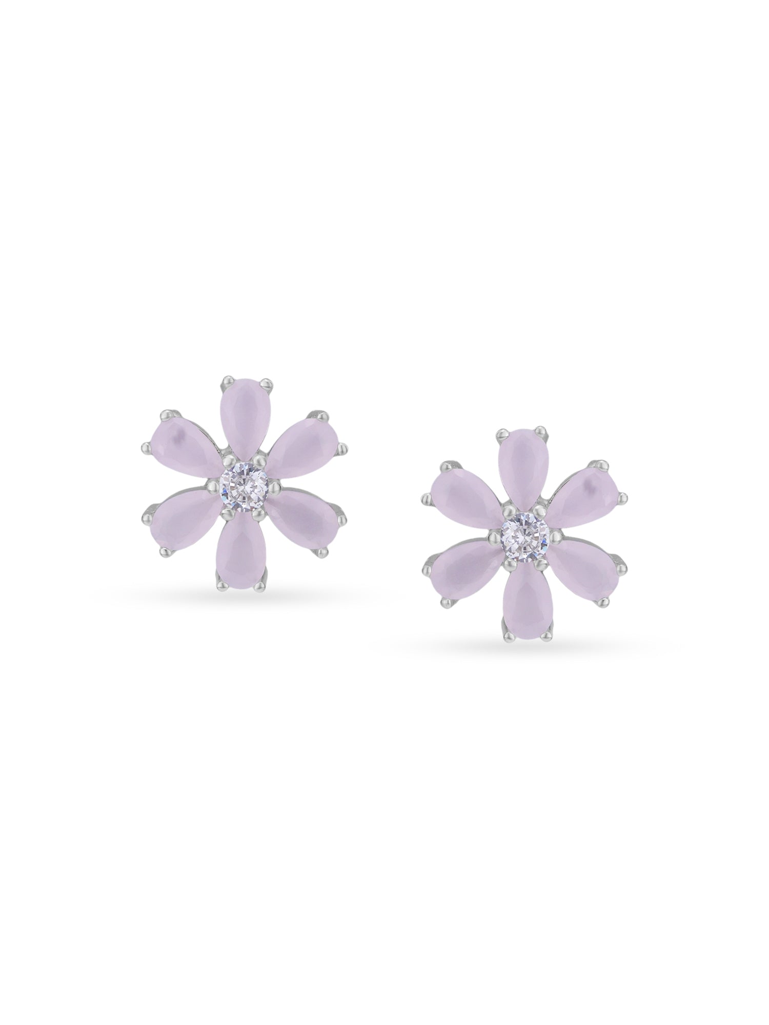 Detailed view of SIJA 925 Silver Bloom Stud highlighting ornamental finish polished sterling silver craftsmanship delicate floral motif