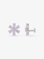 Side profile of SIJA 925 Silver Bloom Stud sterling silver jewellery elegant accessory durable construction polished edges