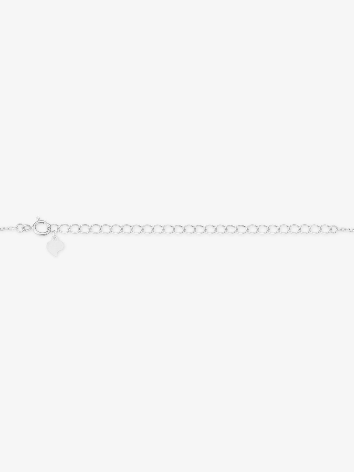 Side profile of SIJA 925 silver Pink Bow Minnie Necklace showing polished edges and durable sterling silver construction