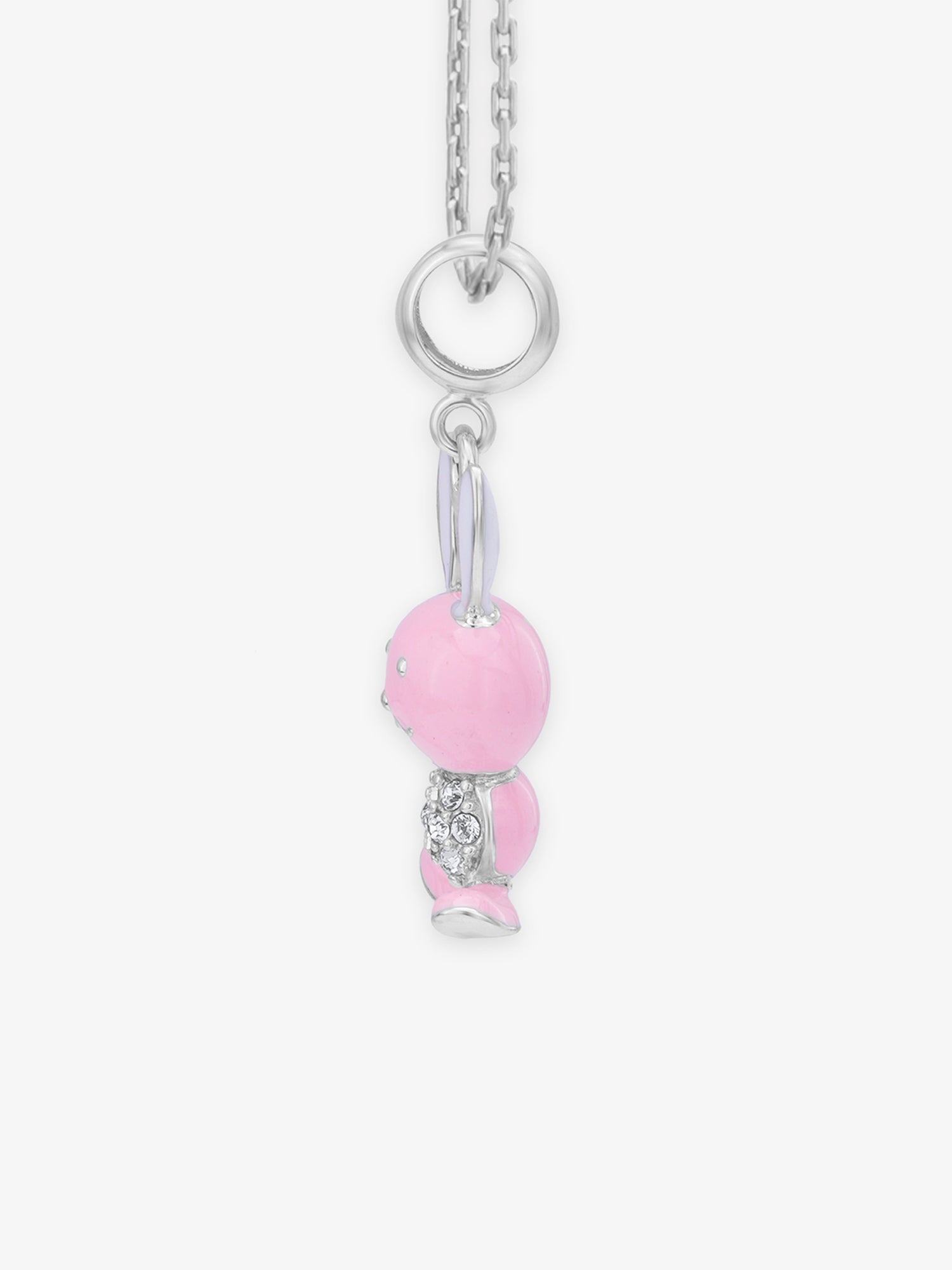 Side profile of SIJA 925 Silver Bunny Charm highlighting durable sterling silver craftsmanship and playful motif