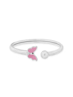 Close‑up of SIJA 925 Silver Kids Bracelet showing enamel butterfly charm detailing handcrafted sterling silver jewellery fun accessory for children