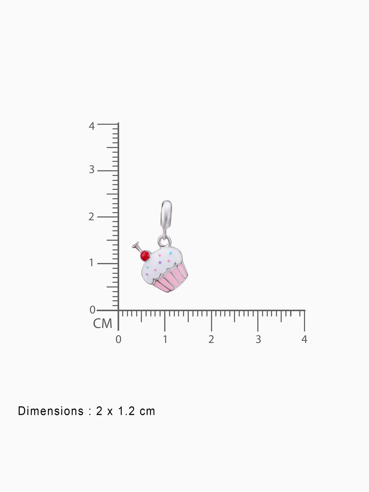 BIS hallmark view SIJA 925 silver jewellery pink cup cake charm certified premium accessory charming motif for gifting and celebrations
