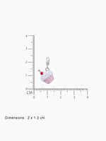 BIS hallmark view SIJA 925 silver jewellery pink cup cake charm certified premium accessory charming motif for gifting and celebrations