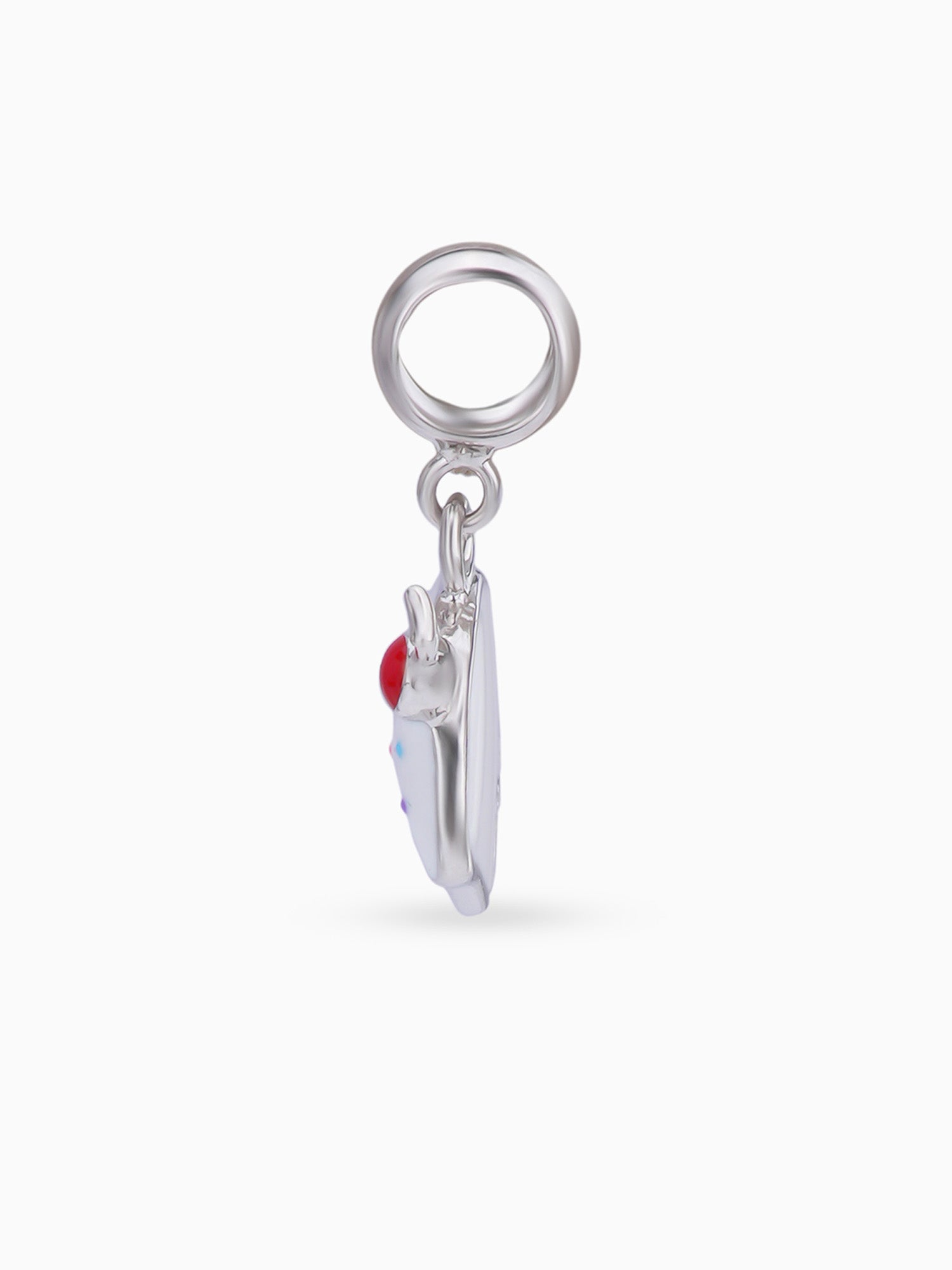 Side view SIJA 925 silver jewellery pink cup cake charm stylish handcrafted accessory perfect for parties anniversaries and festive wear