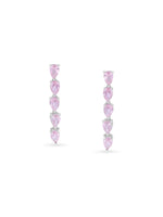  Pink Drop Crown Earrings showing sparkling pink stone crown design