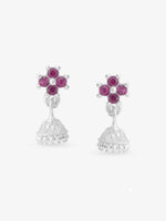 SIJA 925 Silver Floral Jhumka elegant sterling silver womens jewellery accessory front view