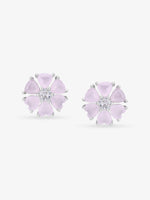 SIJA 925 Silver Half Heart Bloom Stud elegant sterling silver womens jewellery accessory front view