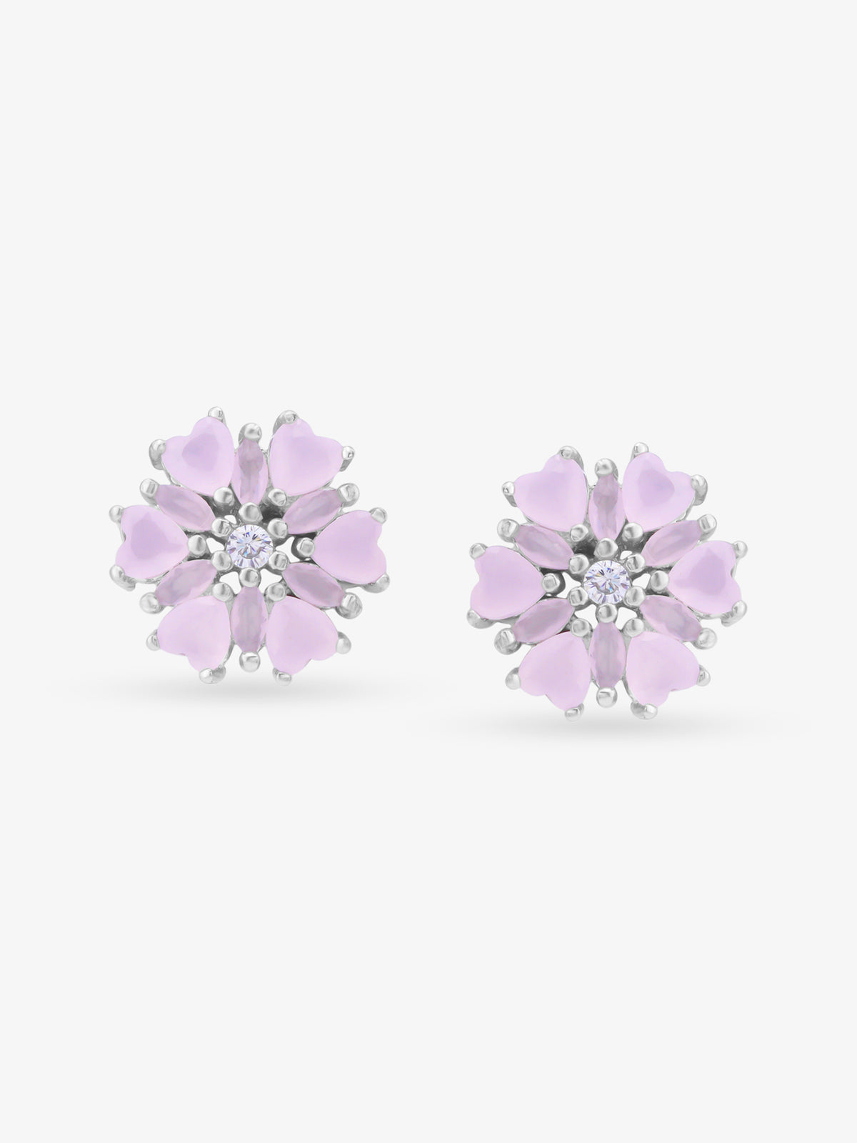 SIJA 925 Silver Heart Blossom Mini Stud elegant sterling silver womens jewellery accessory front view