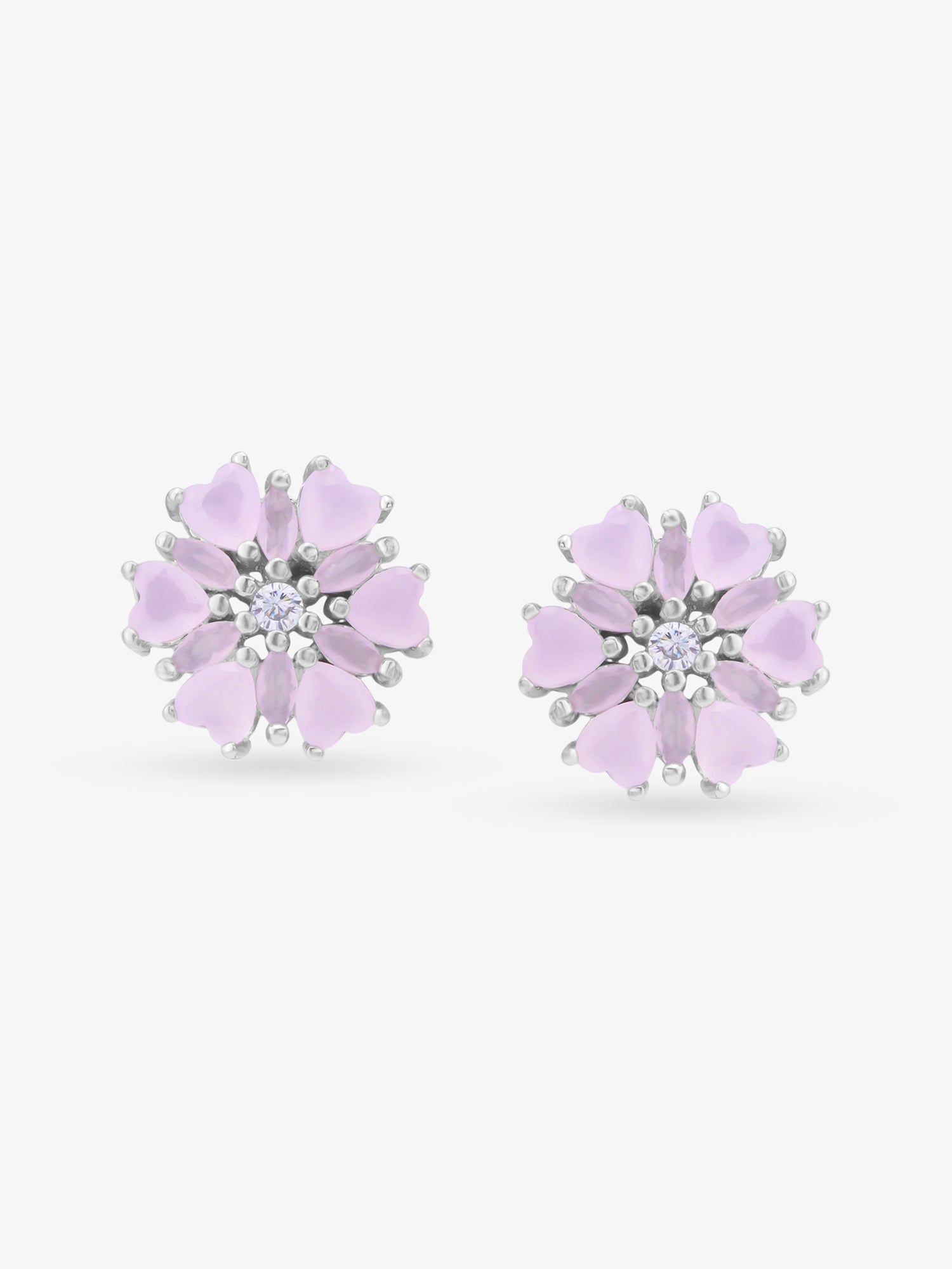 SIJA 925 Silver Heart Blossom Mini Stud elegant sterling silver womens jewellery accessory front view