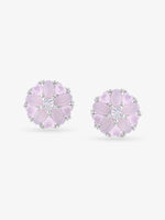 SIJA 925 Silver Pink Heart Blossom Stud elegant sterling silver womens jewellery accessory front view