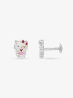 Side profile of SIJA 925 silver Pink Hello Kitty Necklace showing polished edges and durable sterling silver construction