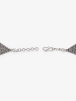 Side profile of SIJA 925 silver Pink Karwar Necklace showing polished edges and durable sterling silver construction