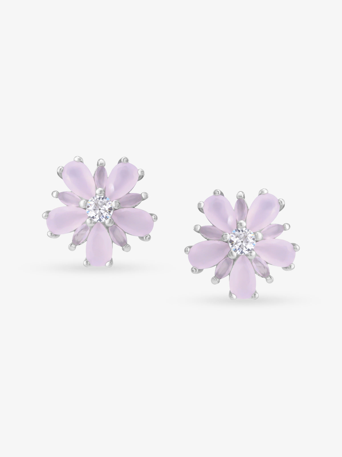 SIJA 925 Silver Leaf Blossom Stud elegant sterling silver womens jewellery accessory front view