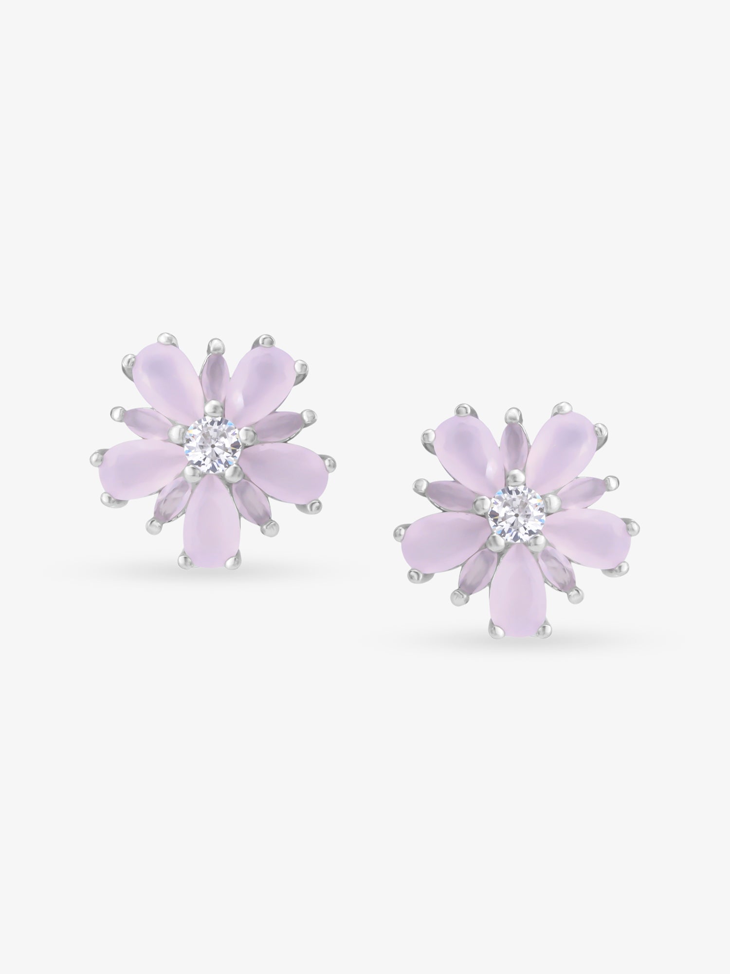 SIJA 925 Silver Leaf Blossom Stud elegant sterling silver womens jewellery accessory front view