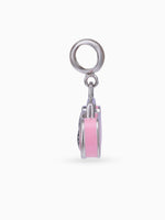 Side view SIJA 925 silver jewellery pink radio charm stylish handcrafted accessory perfect for parties anniversaries and festive wear