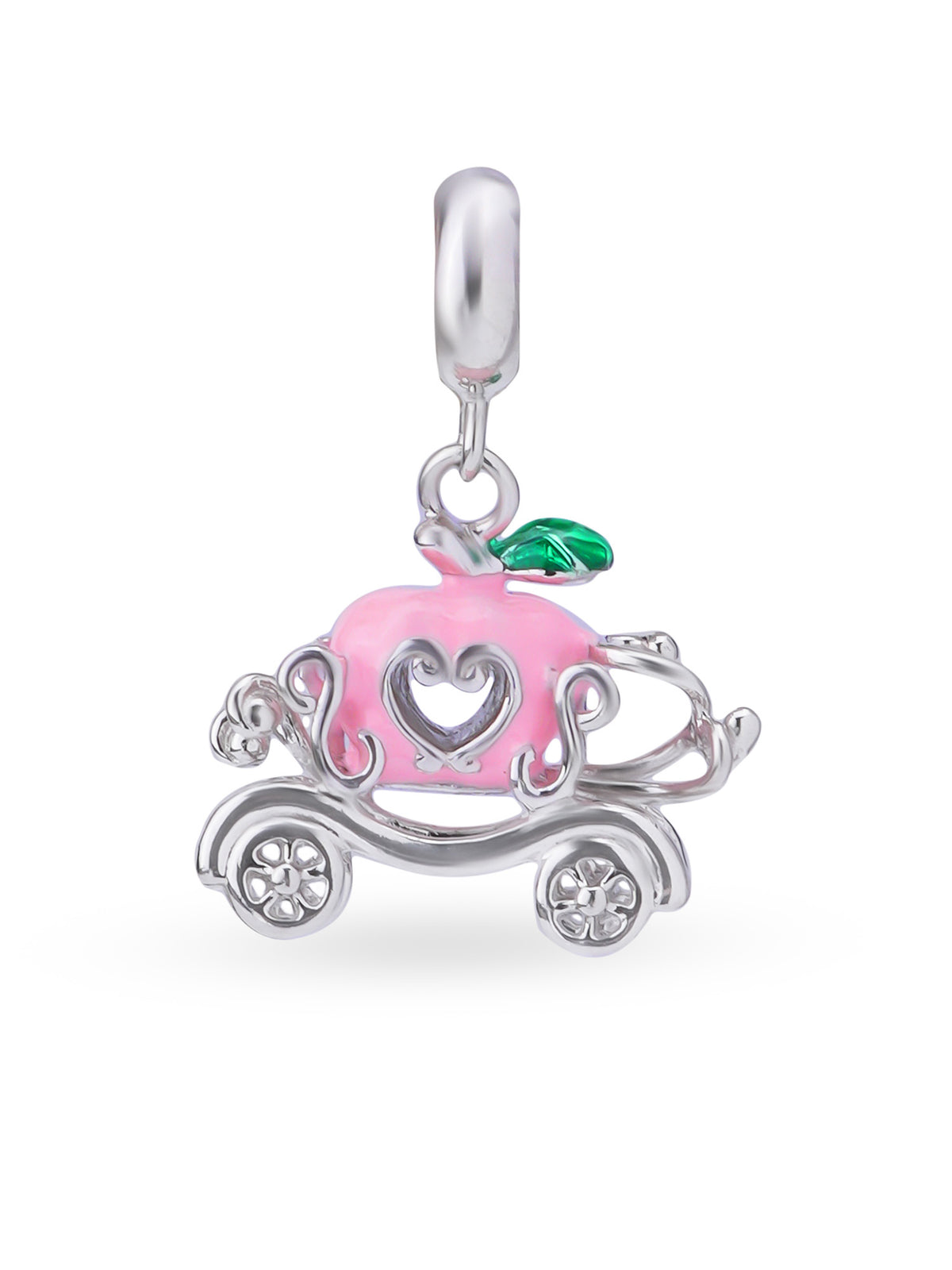 Hero shot SIJA 925 silver jewellery pink royal carriage charm BIS hallmarked elegant timeless accessory perfect for weddings festive wear and gifting