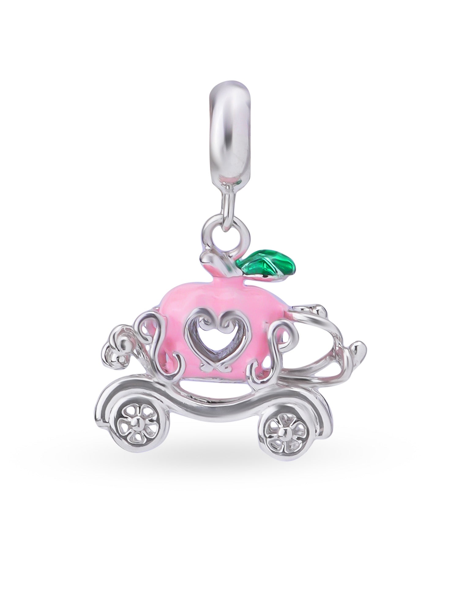 Hero shot SIJA 925 silver jewellery pink royal carriage charm BIS hallmarked elegant timeless accessory perfect for weddings festive wear and gifting