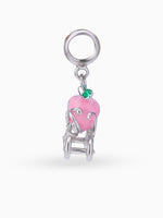 Side view SIJA 925 silver jewellery pink royal carriage charm stylish handcrafted accessory perfect for weddings parties anniversaries and festive wear
