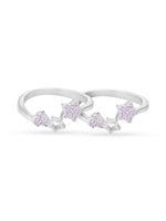 Side profile of SIJA 925 Silver Pink Stone Star Toe Ring highlighting durable sterling silver craftsmanship and celestial accents