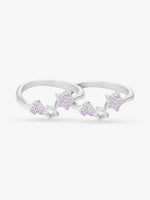 SIJA 925 Silver Pink Stone Star Toe Ring elegant sterling silver jewellery accessory front view