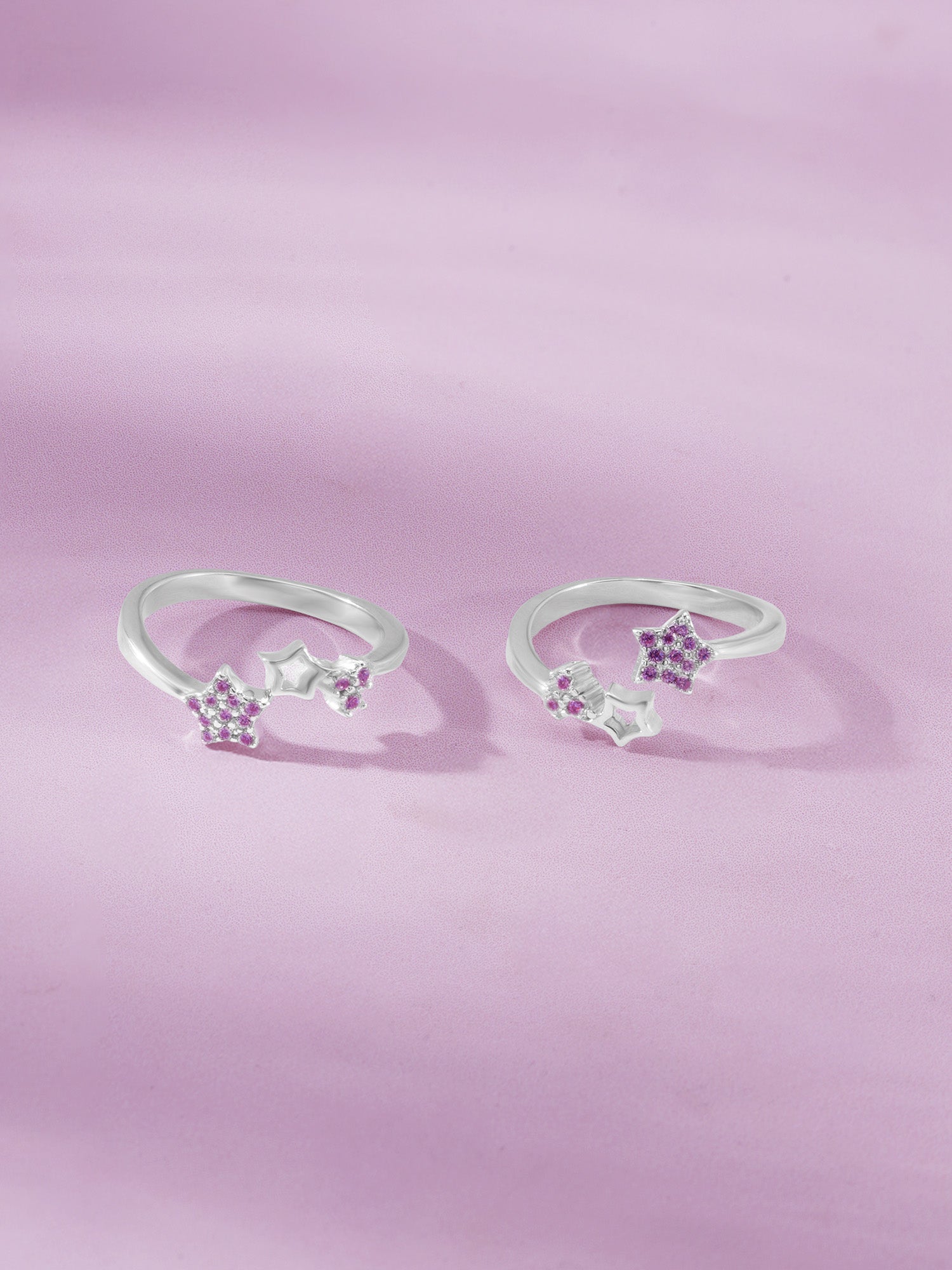 Pink Stone Star Toe Ring