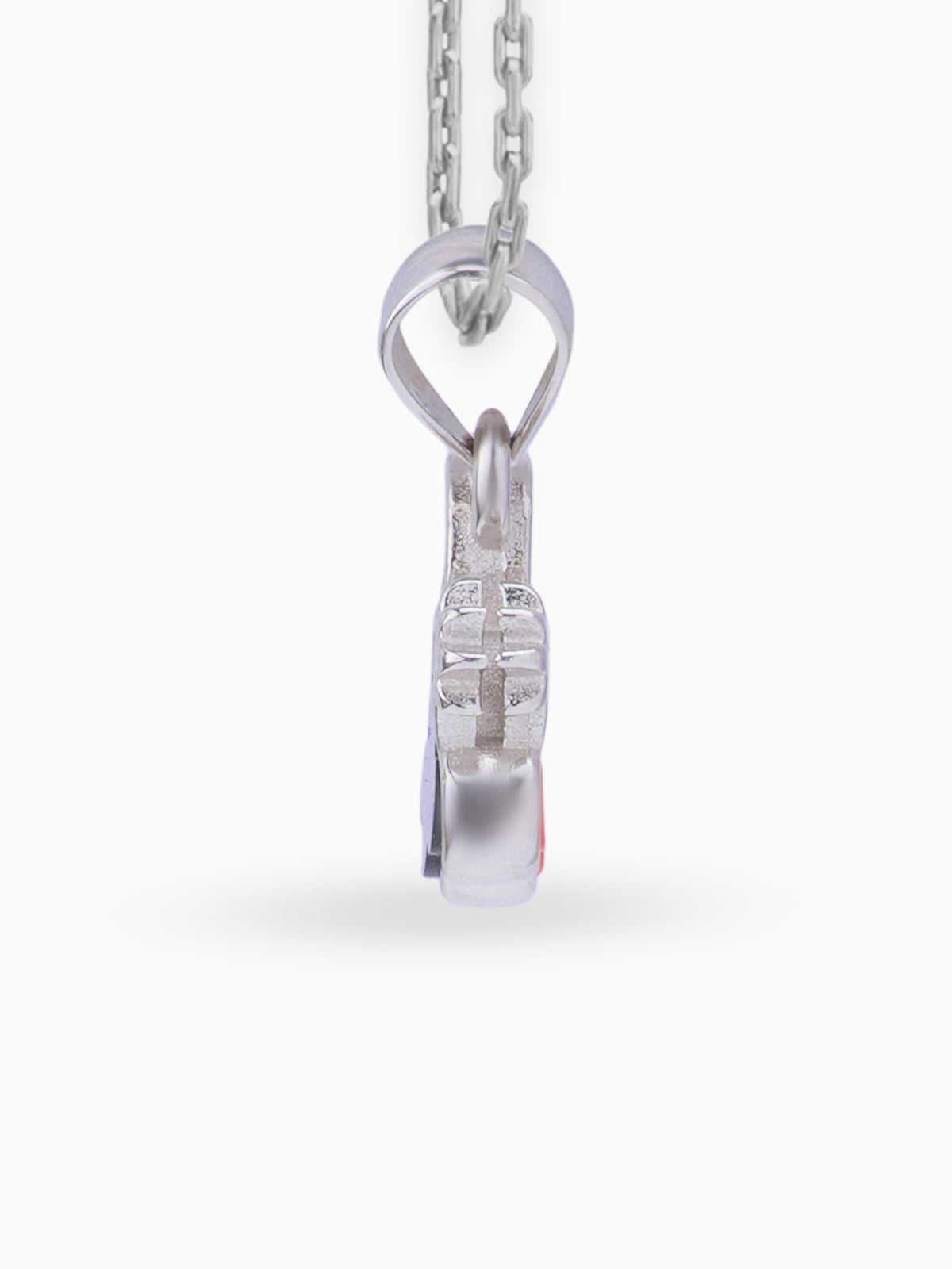 Side view SIJA 925 silver jewellery pink white cloud moon star pendant stylish handcrafted accessory perfect for weddings parties anniversaries and festive wear