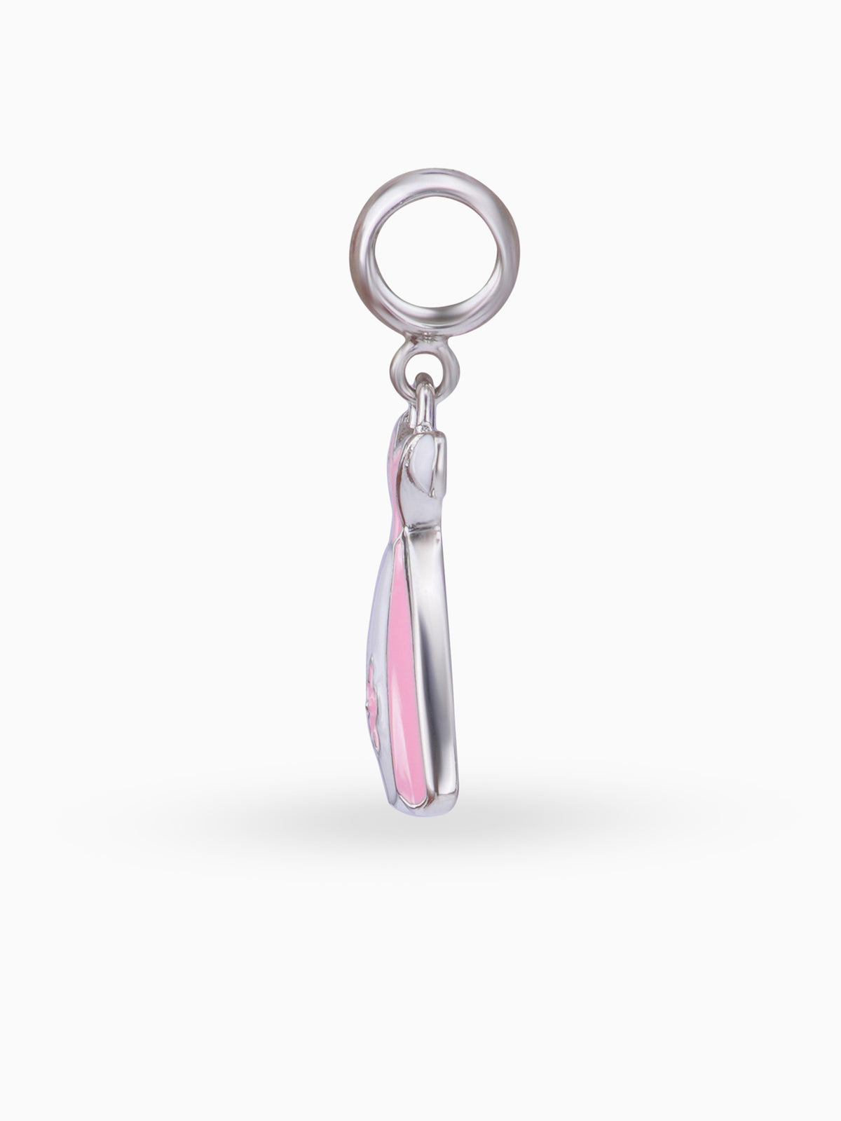 Side view SIJA 925 silver jewellery pink white dress charm stylish handcrafted accessory perfect for weddings parties anniversaries and festive wear