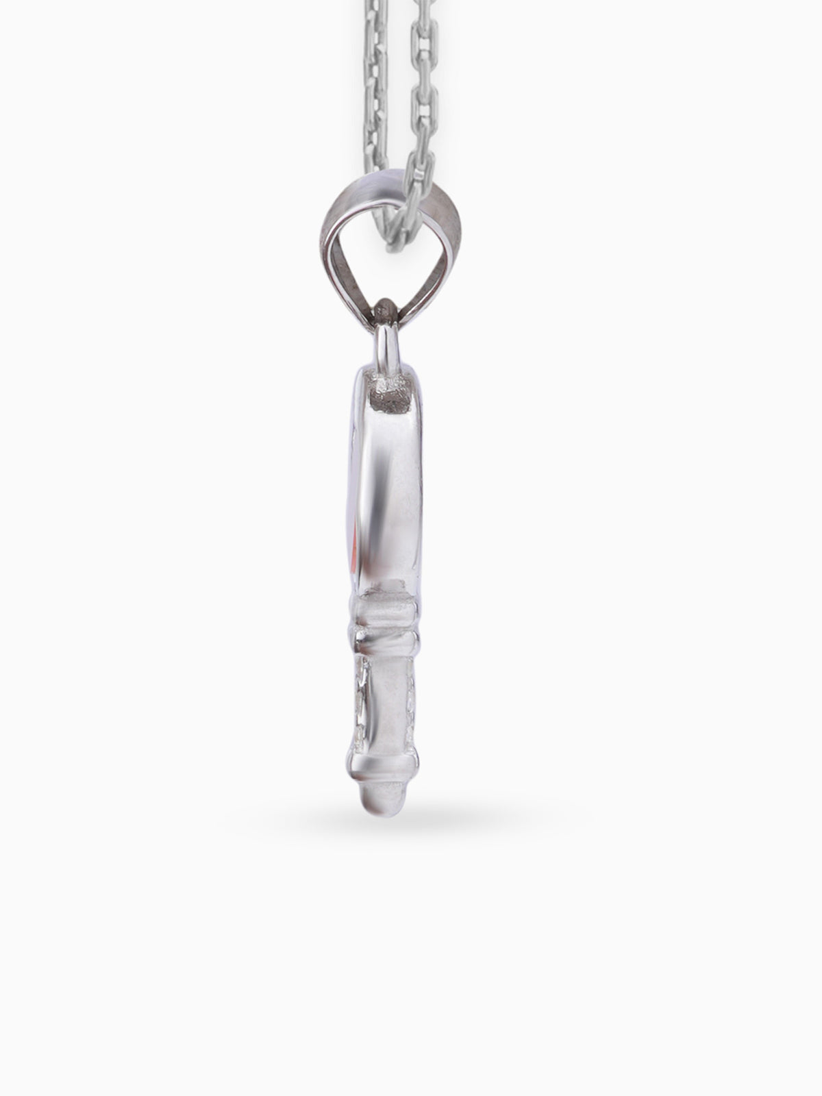 Side view SIJA 925 silver jewellery pink white memory key pendant stylish handcrafted accessory perfect for weddings parties anniversaries and festive wear