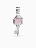 Hero shot SIJA 925 silver jewellery pink white memory key pendant BIS hallmarked elegant timeless accessory perfect for weddings festive wear and gifting