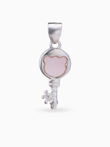Hero shot SIJA 925 silver jewellery pink white memory key pendant BIS hallmarked elegant timeless accessory perfect for weddings festive wear and gifting