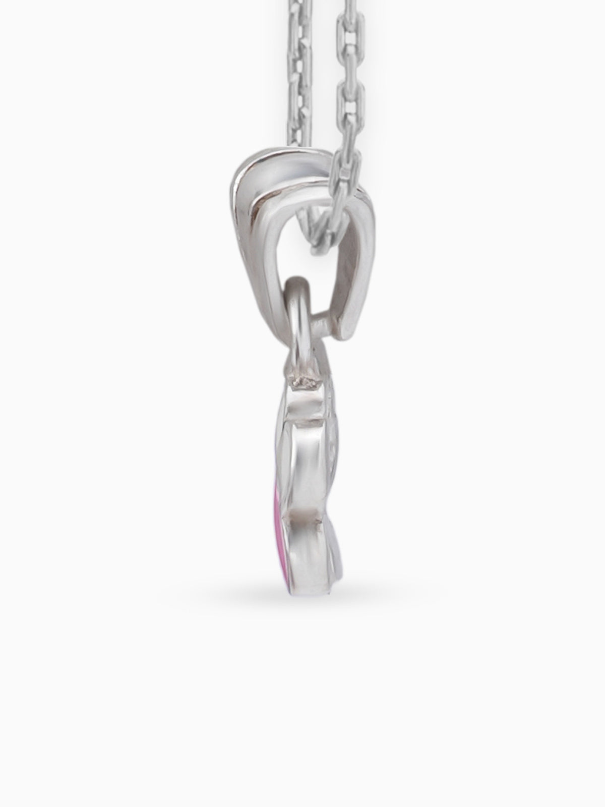Side view SIJA 925 silver jewellery pink white palm charm stylish handcrafted accessory perfect for weddings parties anniversaries and festive wear